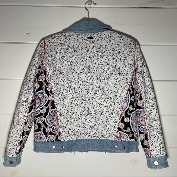 Anthropologie BlankNYC Denim-Trimmed Reversible Patchwork Quilted Jacket Size XS - Picture 5 of 15